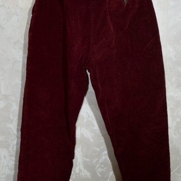Vintage L.L. Bean Maroon Corduroy Pants | High-Rise Relaxed Fit | Size 12 - Picture 4 of 5